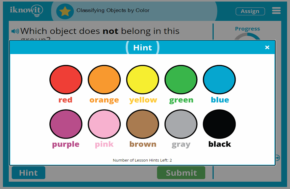 Interactive Math Lesson Classifying Objects By Color