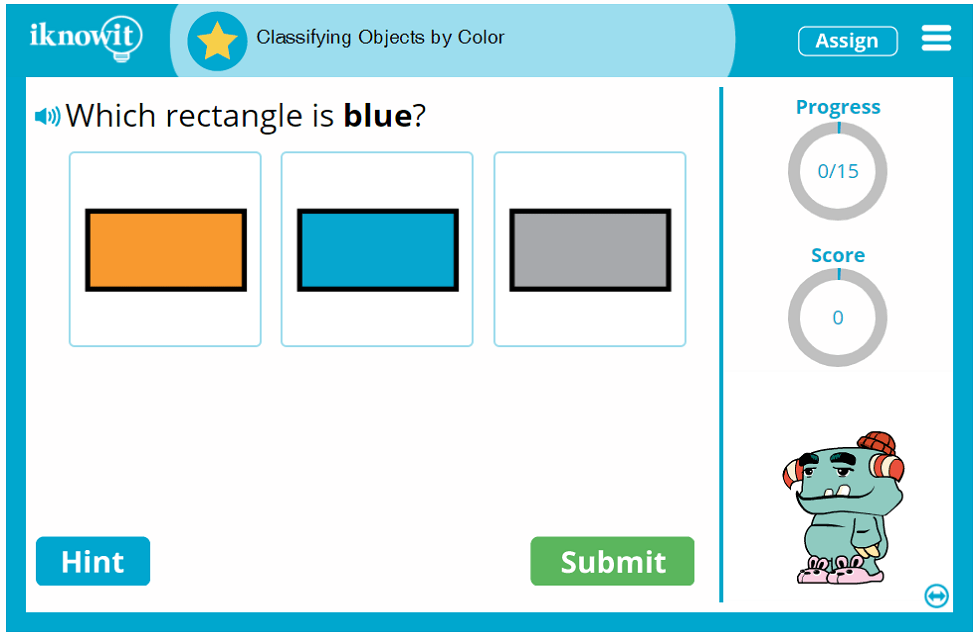 Kindergarten Sort and Group Objects by Color Game