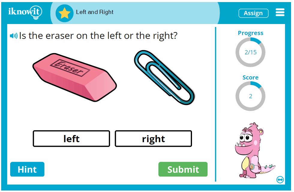 Kindergarten Learning Direction Left and Right Game