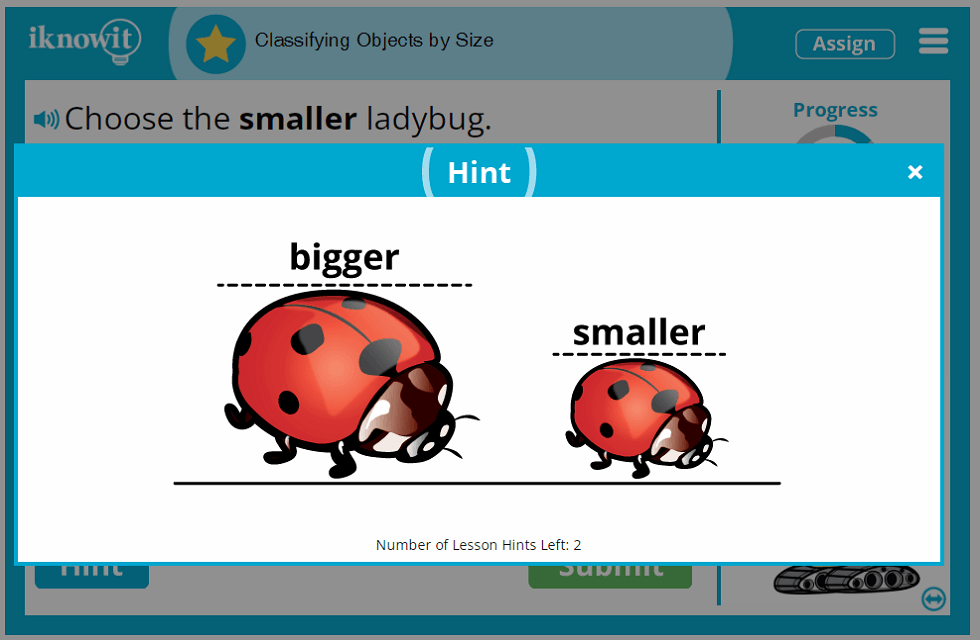 Kindergarten Classifying Objects by Size Lesson