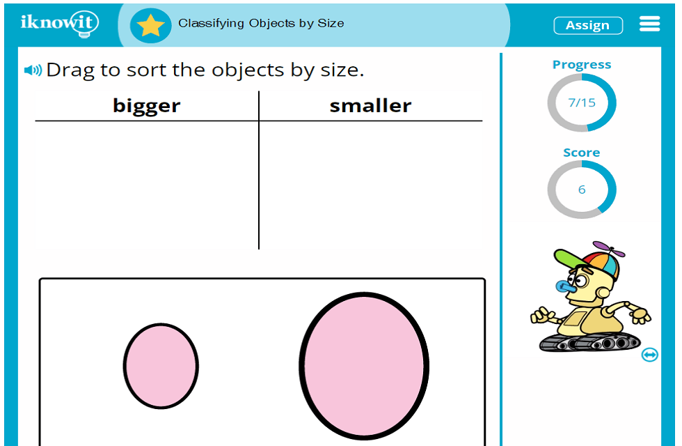 Kindergarten Group Order Things by Size Activity