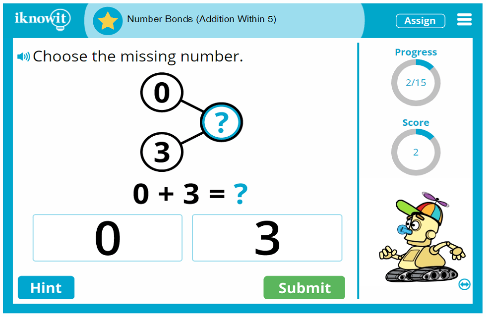 Kindergarten Number Bonds Adding up to 5 Activity