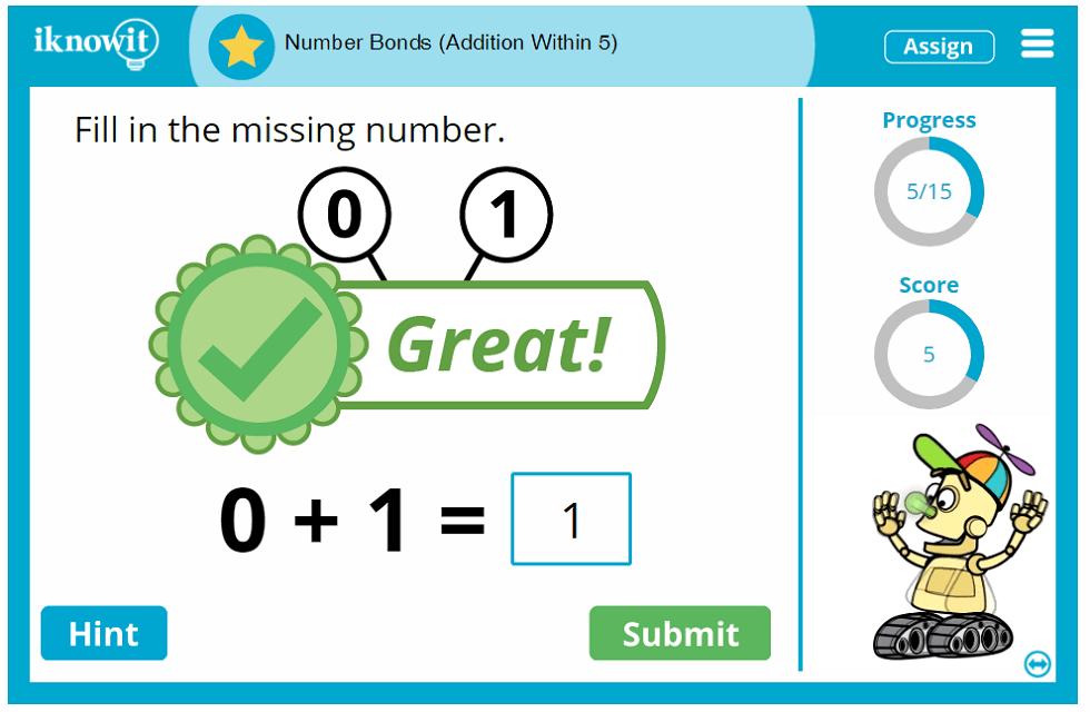 Kindergarten Number Bonds Adding up to 5 Lesson