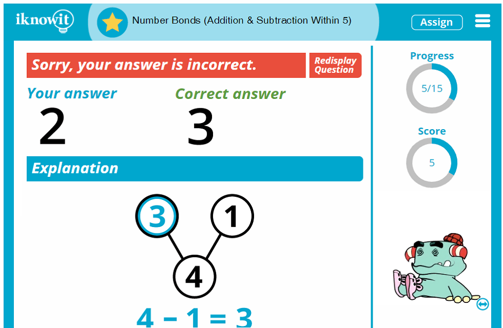 Kindergarten Number Bonds Addition Subtraction Within 5 Activity