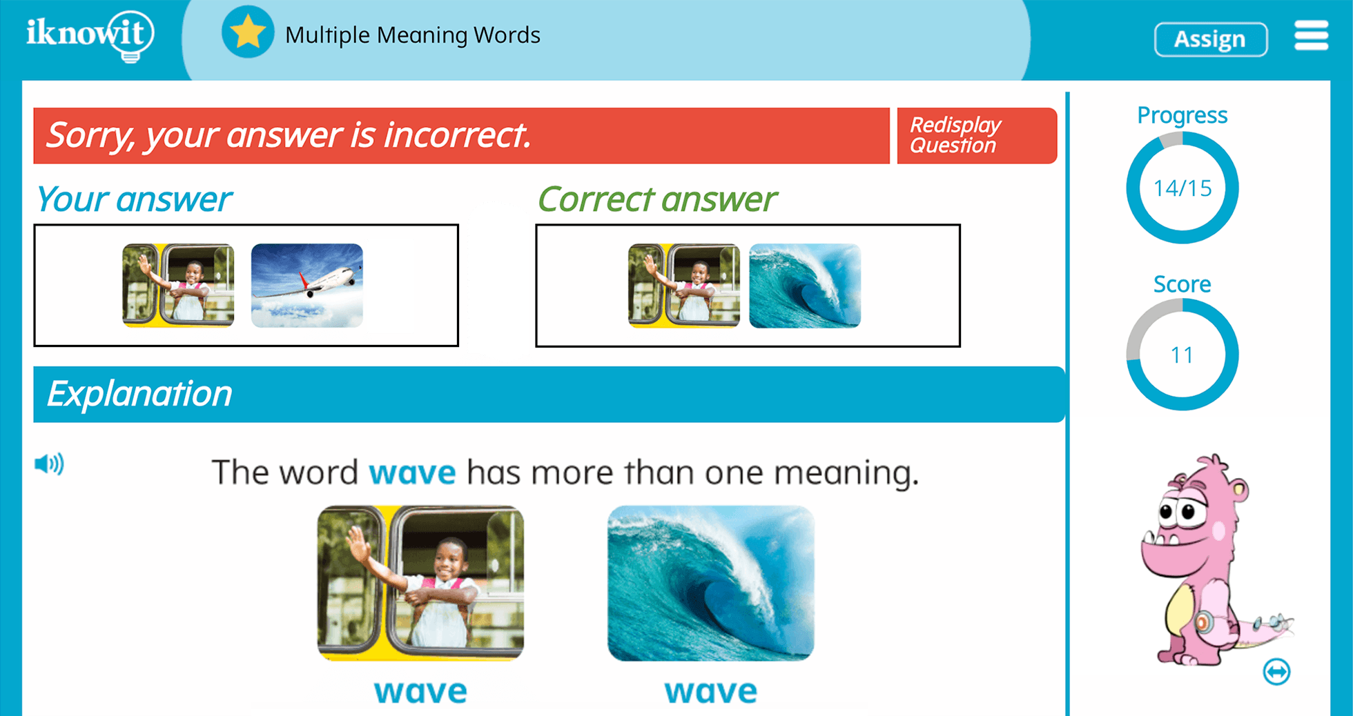 Kindergarten Multiple Meaning Words Homonyms Online Learning Game