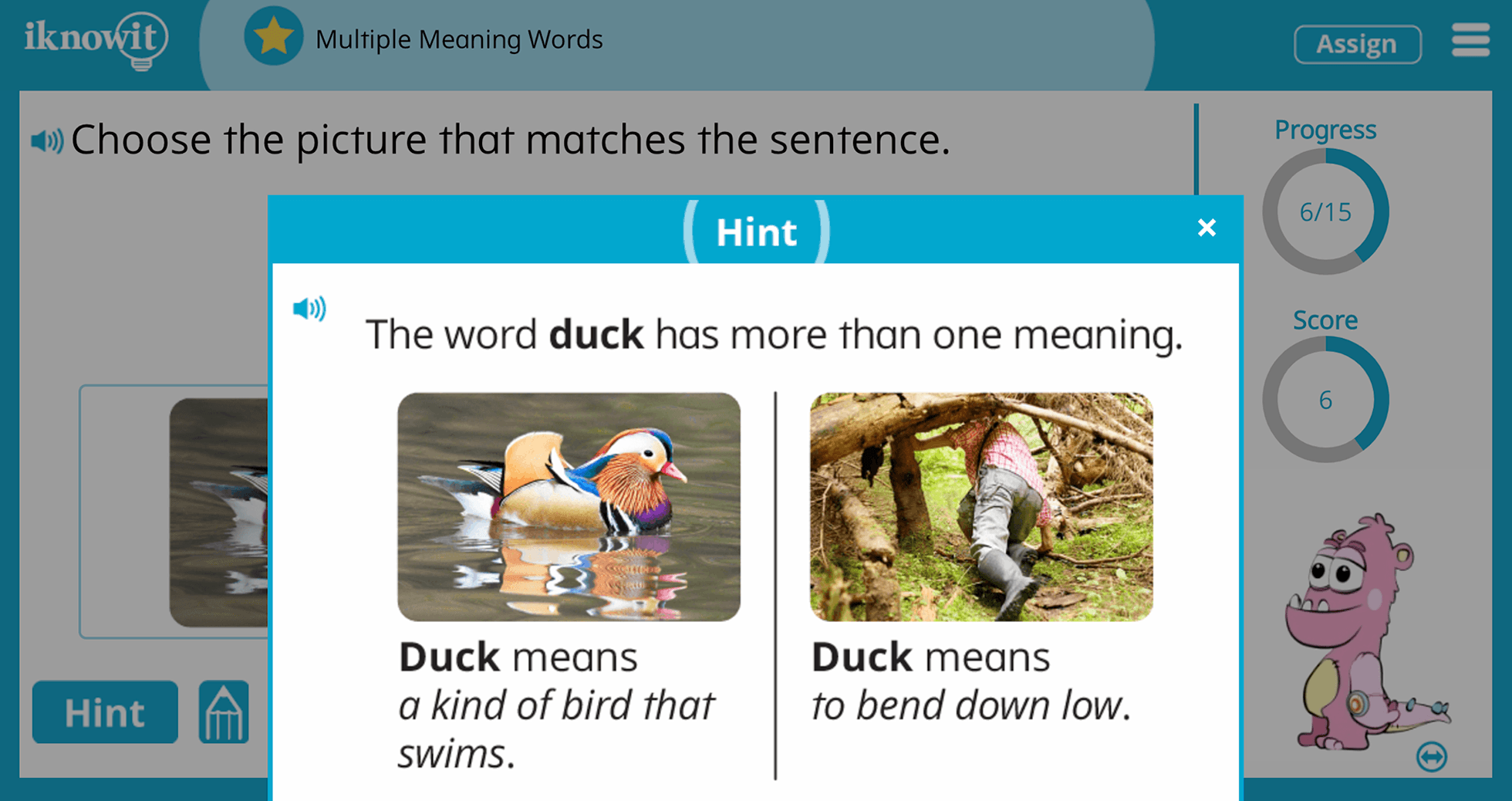 Kindergarten Multiple Meaning Words Homonyms Online Learning Lesson