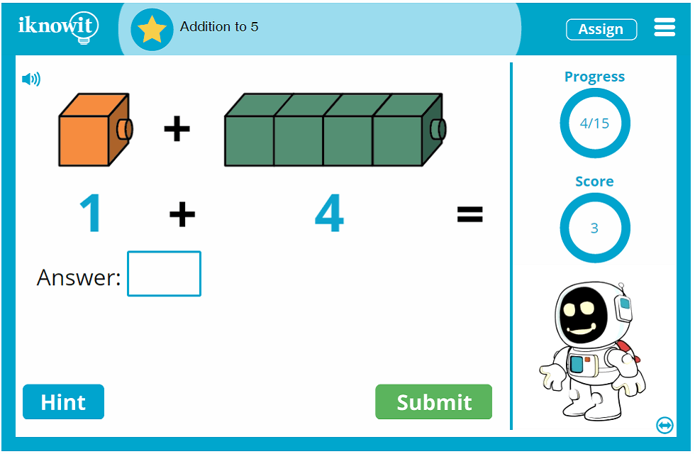 Kindergarten Adding up to Five Activity